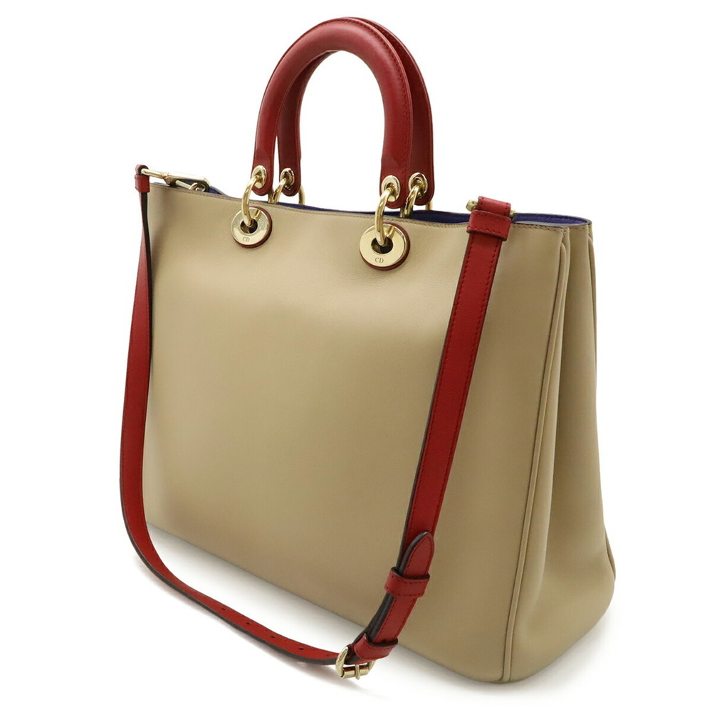 CHRISTIAN DIOR Cream Leather Shoulder Bag - Picture 3 of 9